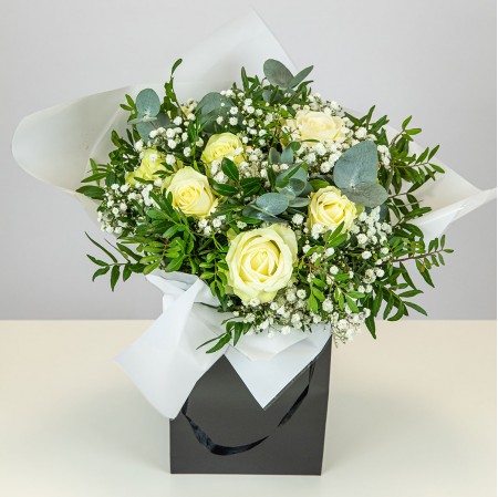 Bouquet de roses blanches