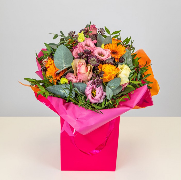 Achat bouquet de fleurs oranges et roses - Commande & Livraison